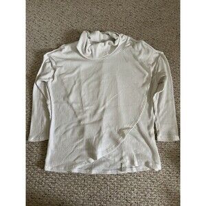 Chelsea & Theodore Cowl‎ Neck Criss Cross Sweater White Oversized Fit Size M